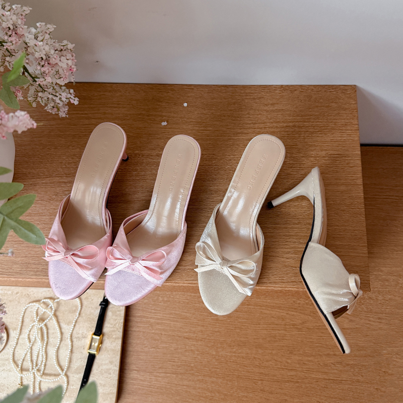 Slip Dress Satin - Sandalias de Tacón Alto Finas de